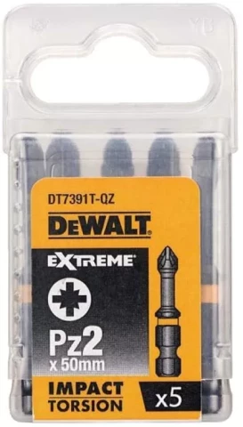 DeWALT EXTREME IMPACT TORSION uzgaļi PZ2, 50 mm, 5 gab/iep., DT7391T-QZ