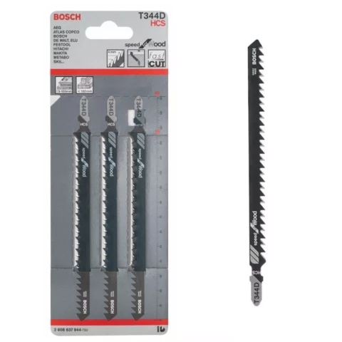 Figūrzāģis Wood/speed T344D,HCS (126/4mm), 3gab/iep, BOSCH 2608637944