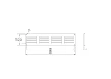 grille metal, 400x100mm, zinc