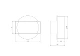 transition joint to the circular duct (short) plastic, 110x55mm, Ø100mm