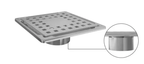 Grīdas traps SMART 10x10cm vert. D50mm, reste no ner.tērauda VFD-712515