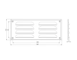 grille metal, 260x105mm, zinc