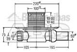 VIEGA 583217 traps 100x100mm ar sauso aizvaru, horiz.izvads DN50