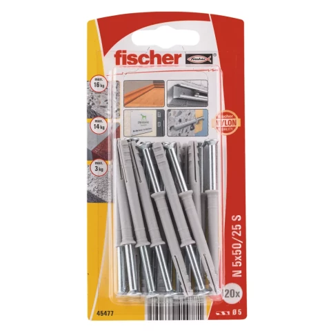 FISCHER N 5X50 Z dībelis 20gab/iep 61-01477B