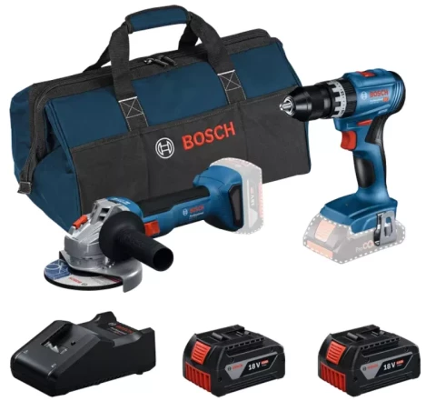 Набор инструментов - дрель GSB 18V-45 + угловая шлифмашина GWS 18V-8 + 2 x 4,0 Аh + зарядное устройство 0615V0001Y