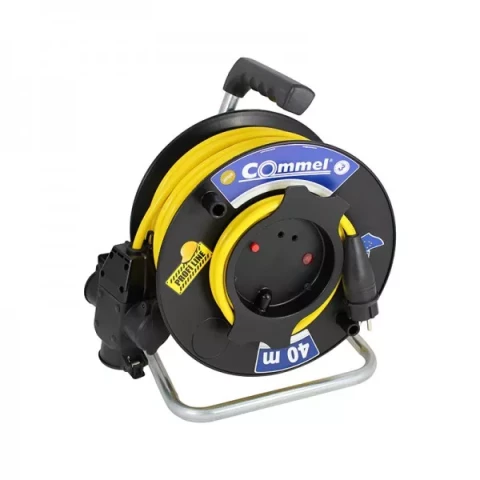 Pagarinātājs spolē PVC 280 mm ar 3vietīgu rozeti 16A 250V 3500W IP44 40m 200-312