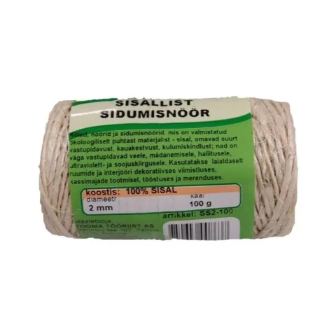 Sizāla darza aukla 2mm*100g, +kart.spole