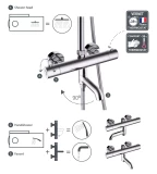 Душевой набор ETNA с термостатом Thermo-10 (SW) с изливом, 625048 02593