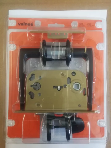 Slēdzenes komplekts WC ar rokturi un aizgriezni, melns