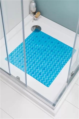 Leisure 53x53 vannas paklājs zils/caurspīdīgs