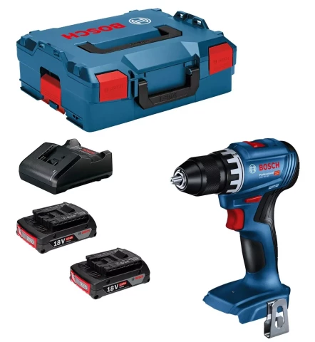 Akum. Urbjmašīna/skrūvgriezis GSR 18V-45 2x2Ah GAL18V-20 Lbox BOSCH 06019K3203