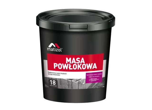 Universal waterproofing bitumen-rubber mastic based on a solvent, Matizol Masa powłokowa, 18kg.