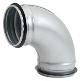 elbow metal, 90*- Ø100mm with rubber, extruded