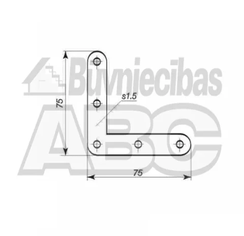 KA Loga stūrenis 75x75x1.5mm cinks