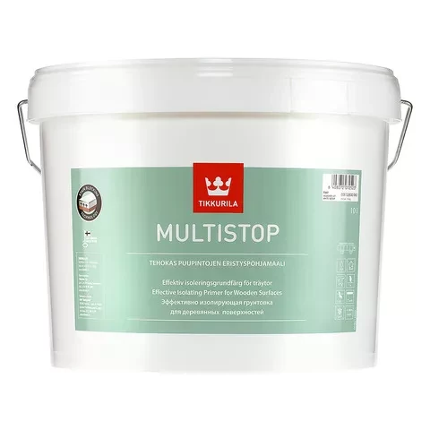 Tikkurila MULTISTOP 10L изолирующая грунтовка для деревянных поверхностей