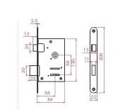 KA Slēdzene iekaļ 469Z-35804/C-DB ZV9 hroms uzlik.+3 atsl.