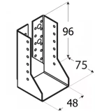 Brusu kurpe iekšējā C 48x96x75x2.0mm, melna