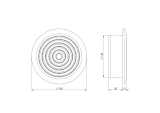 вентиляционная решетка пластмассовая, Ø150mm, потолочная