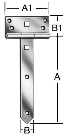 Eņģe T veida vieglā 600x13mm