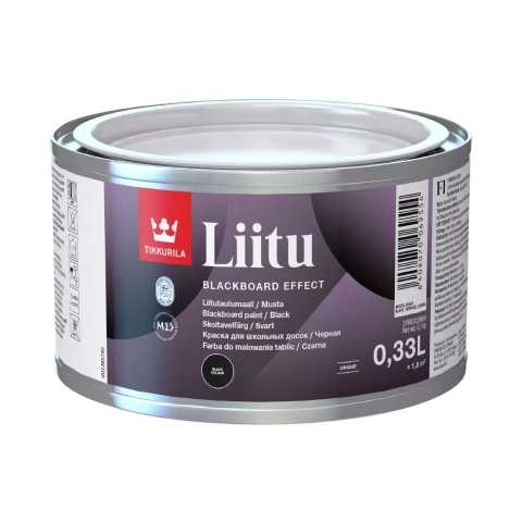 Tikkurila LIITU 0.33L Melna krāsa tāfelēm