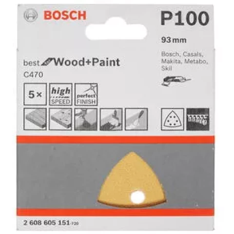 2608605151 Шлифовальный лист Best for Wood and Paint C470 5 листов 93 мм