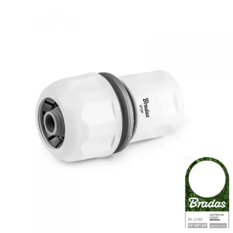 Konektors WHITE LINE 1/2", 5/8", 3/4" - ar STOP funkciju UNIVERSAL BRADAS