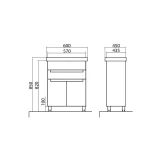 Aqua Rodos OMEGA FRAME 60 Bathroom Vanity Unit with Washbasin, White