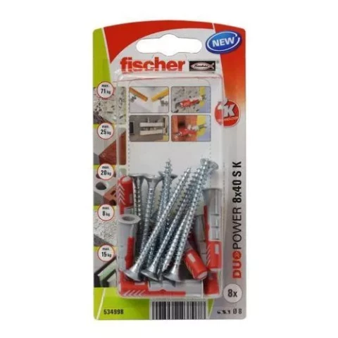 FISCHER Universālas divkomp.tapas 8x40 S 8gab 61-53004B