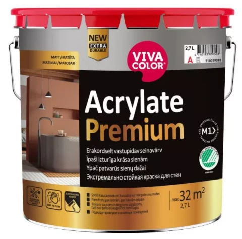 Vivacolor Acrylate Premium A 2,7л стойкая матовая краска для стен с противоплесневой добавкой