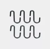 S-shaped hook CITY, black 6pcs.