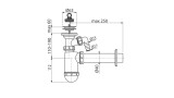 WASH-BASIN WASTE AND TRAP DN40 WITH CONNECTOR AND STAINLESS STEEL GRID DN63