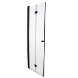 Складная душевая дверь 86,5-89,0x200см, прозрачное стекло 6мм, черный профиль