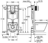 GROHE WC toilet SEREL with SC lid, frame 1130mm, Skate Cosmo chrome flush plate (39468000)