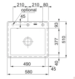 FRANKE Keramiskā izlietne MTK Mythos 610-58, 510x580cm Fraceram Balts 124.0335.706