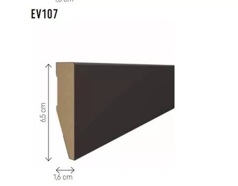 Grīdlīste MDF Evera 65 melna EV107 65x16x2400mm