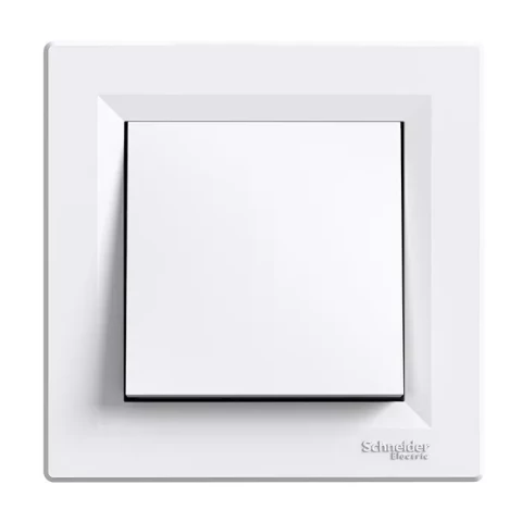 Переключатель 1-клавишный Asfora, белый