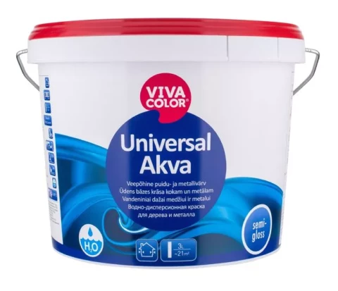 Vivacolor UNIVERSAL AKVA A 2.7L Полуглянцевая Водно-дисперсионная краска для дерева и металла