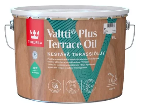 Tikkurila VALTTI PLUS TER 9L  масло для террас и садовой мебели, черное
