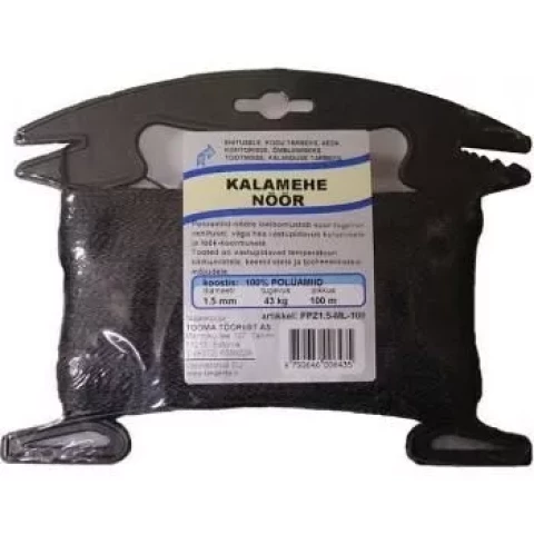 Pīta melna aukla PES HT d1.5mm*100m +plast.turētājs