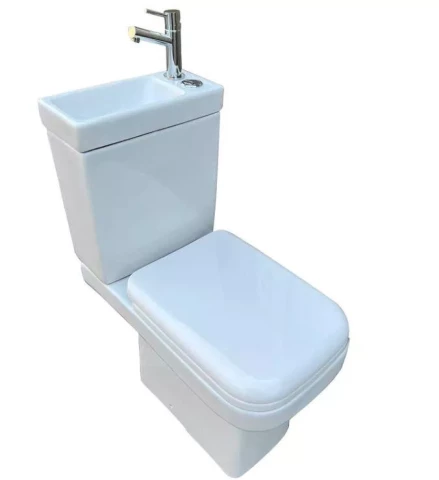 WC komplekts 3 in1 Econom (Pods ar hor. izvadu, 3/6l, PP SC vāku,tvertne ar izlietni un maisītāju)