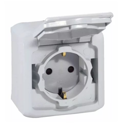 Legrand rozete, pelēks a/z  v/a ar vāciņu IP44