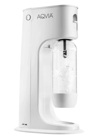 Gāzētā ūdens aparāts AQVIA Balance, balts, komplektā CO2 balons un PET pudele