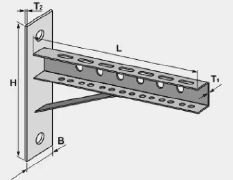 Montāžas leņķis bez balsteņa  250mm, 903-001*/1