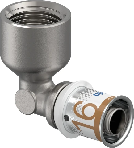 1070539 Uponor press elbow 90° metal, 16-1/2 female thread
