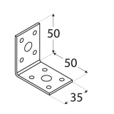 Stūra leņķis 50x50x35x2.5 mm