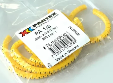 Marķēšanas atzīme PA 1/3 dzeltena 2.5-5mm 250gab/iep: 1
