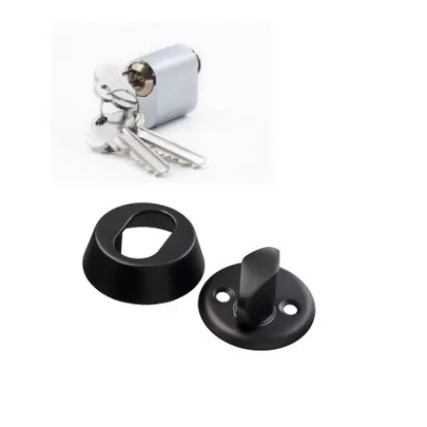Овальный цилиндр с винтом и подкладкой 18 мм. стоять. замок, 3 ключа, черный