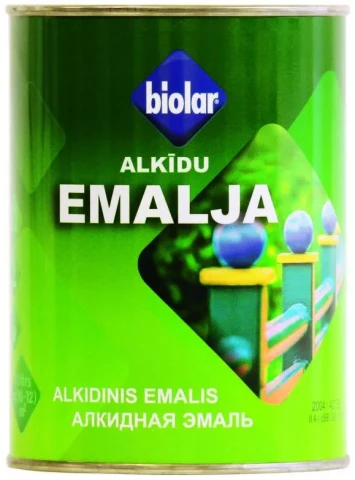 Biolar Alkīda emalja 0.45L Balta spīdīga