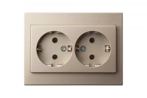 LIREGUS EPSILON champagne  socket double with side earth