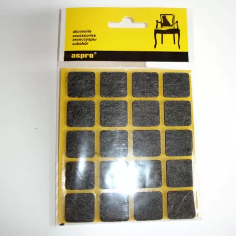Aizsargpaliktnis mēbelēm 40002 Melns 20gab/iepak 20x20mm